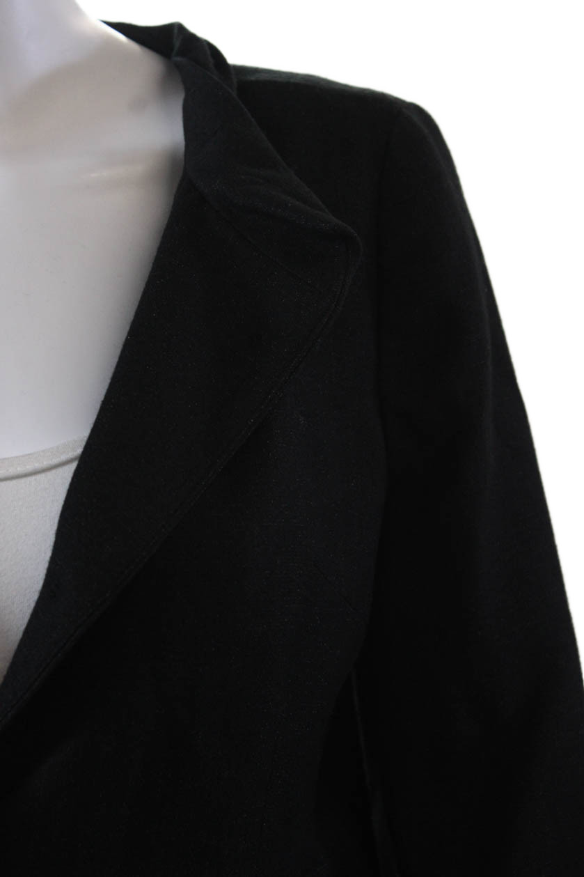 J Crew Womens Wool Solid Button Down Jacket Black… - image 2