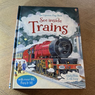 An Usborne Flap Book Series See Inside Trains, Emily Bone Ages 6+ Board Book LN