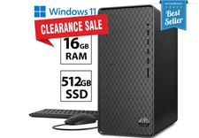 HP Desktop Computer 16GB 500GB SSD Quad Core 4Ghz DVD/CD Windows 11 WiFi SALE