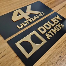 HOME CINEMA Home Theatre Signs Gold Mirror 3d...