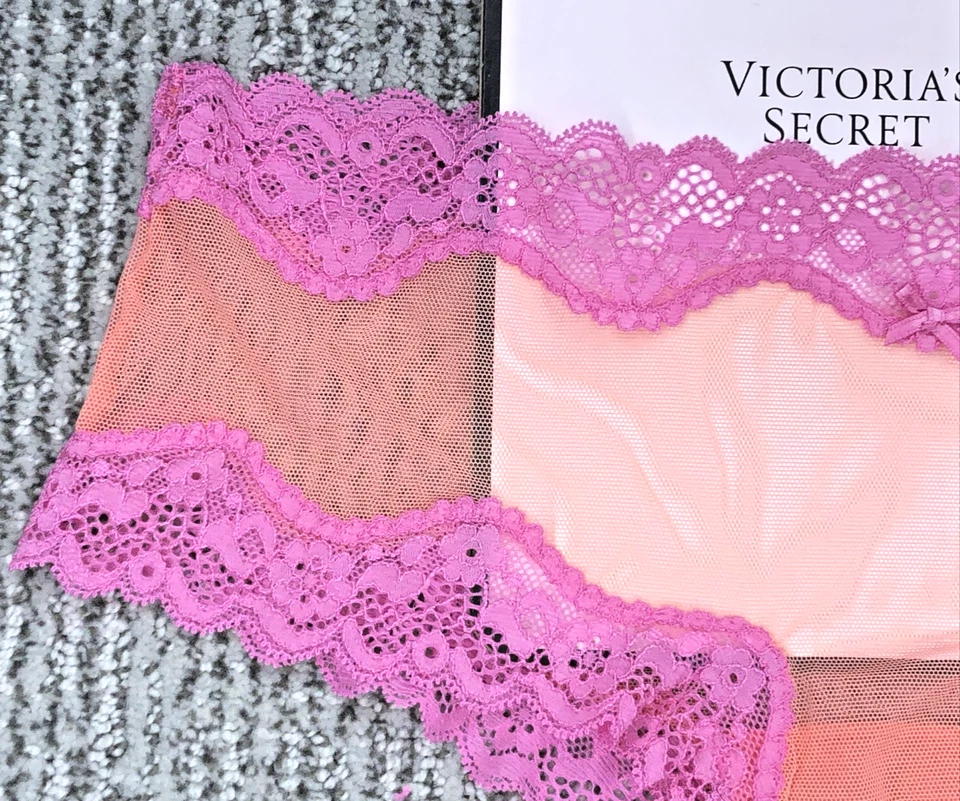 Sexy Braguita Victoria's Secret Tease Nueva con Etiquetas Pequeña Naranja Descarada Malla Transparente Encaje Lazo Foto 4 de 4