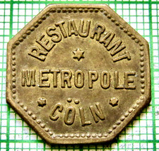 Germany Cöln Cologne No Date Restaurant Metropole 20 Pfennig Token, octagonal
