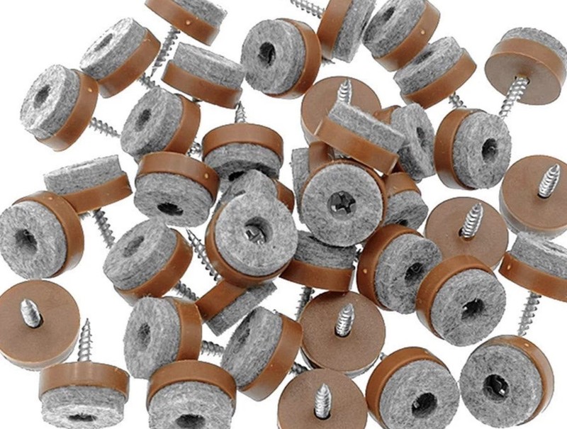 50 pcs Furniture screw on felt gliders sliders for protecting floors wooden legs