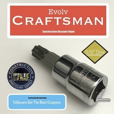 Craftsman Evolv Sockets 38 Drive T50 Torx Bit Socket 16873