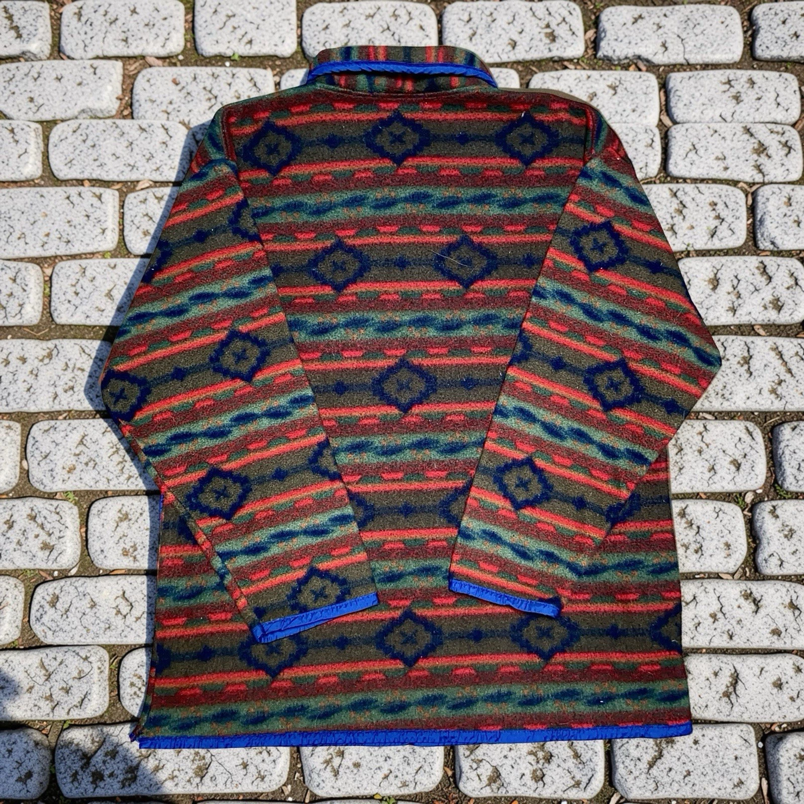Vintage Bill Blass Aztec Southwestern Fleece Jacket Men's Size M Multicolor 90s - product detail image 2