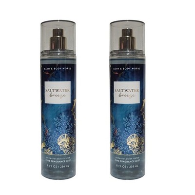 2 NEW BATH & BODY WORKS SALTWATER BREEZE FRAGRANCE MIST 8 FL OZ