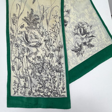 Vintage Silk Scarf Made in Japan Long 39" X 9" Perfect for Bags Botanical As Is
