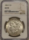 1886 O Morgan Silver Dollar NGC AU50 Tougher Date Morgan