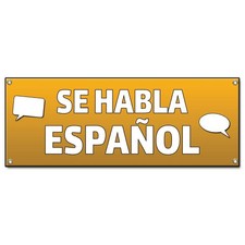 Se Habla Espanol Banner Concession Stand Food Truck Single Sided