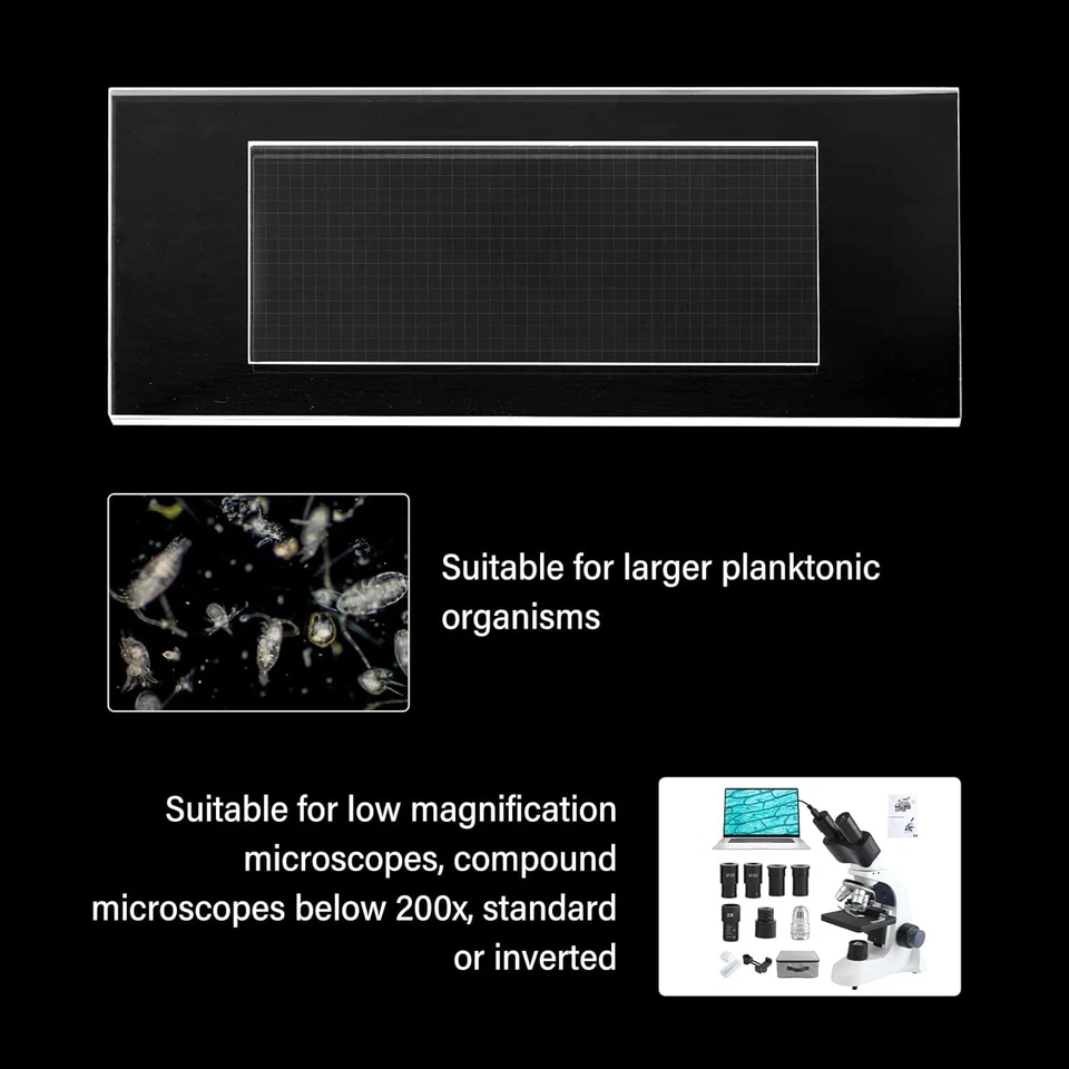 New Glass Plankton Counting Cell Case 1mm 1000 Grid Single Gridded Counting Cell - Image 3 of 4