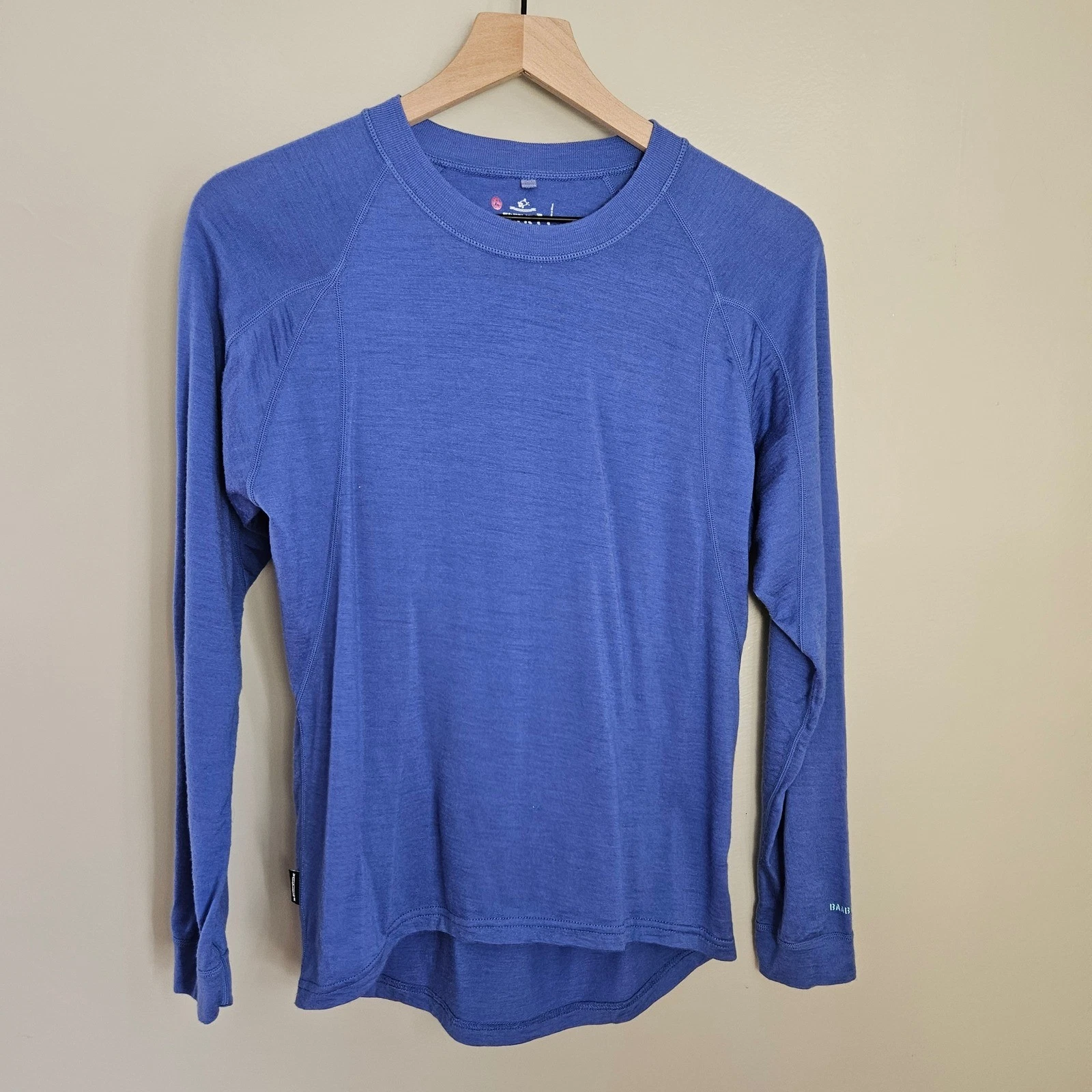 Endura Baabaa Merino Wool Base Layer Long Sleeve Women's Size L Blue Top Tee