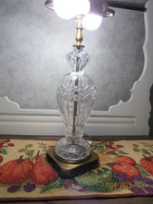 WATERFORD ? WATERFORD STYLE CRYSTAL LAMP 2 BULB CAPABLE 26" TALL NO SHADE VGUC