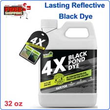 32 oz Reflective Black Pond Dye, 4X Concentrate Pond Dye Black, Natural Looking