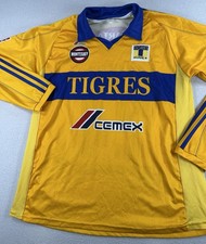 VTG Tigres UANL Long Sleeve Home Soccer Jersey 2000's CEMEX Carta Blanca MEDUIM