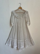 ROMANTIC EDWARDIAN Dress FLORAL VALENCIENNES LACE XS 1900s
