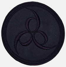 666 SYMBOL BLACK circle border EMBROIDERED PATCH
