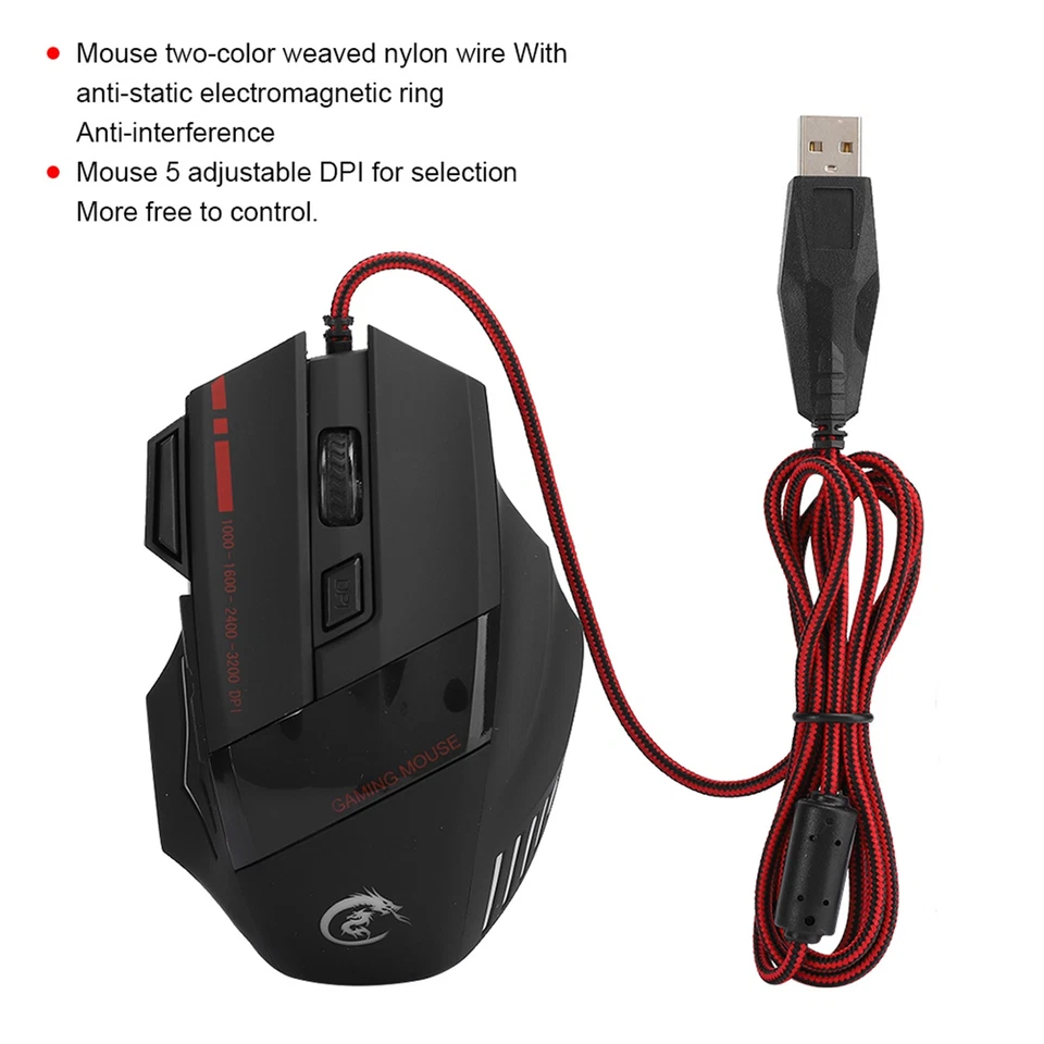  J50 OneHanded Gaming Mouse Keyboard Set Computer Accessory For Win2000 BEA - Image 3 of 4