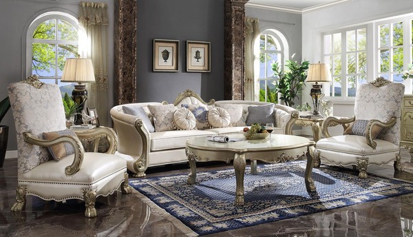 Klassischer Tisch Couchtisch Beistelltisch Sofa Design Wohnzimmer Barock 138X120-image