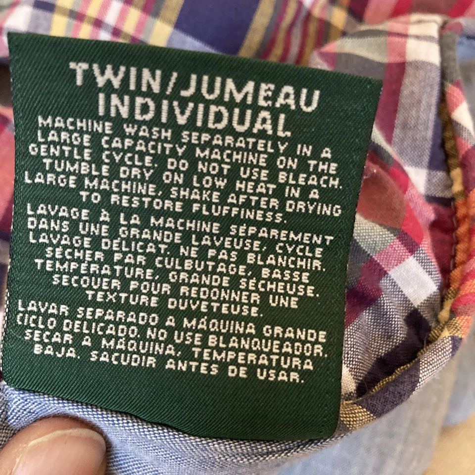 LAUREN Ralph Lauren Kennebunkport Madras Plaid Reversible Comforter- Size Twin - Image 3 of 4