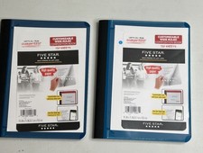 Mead Five Star 2pc CUSTOMIZABLE WIDE RULED Notebook 100 Sheets College Blue