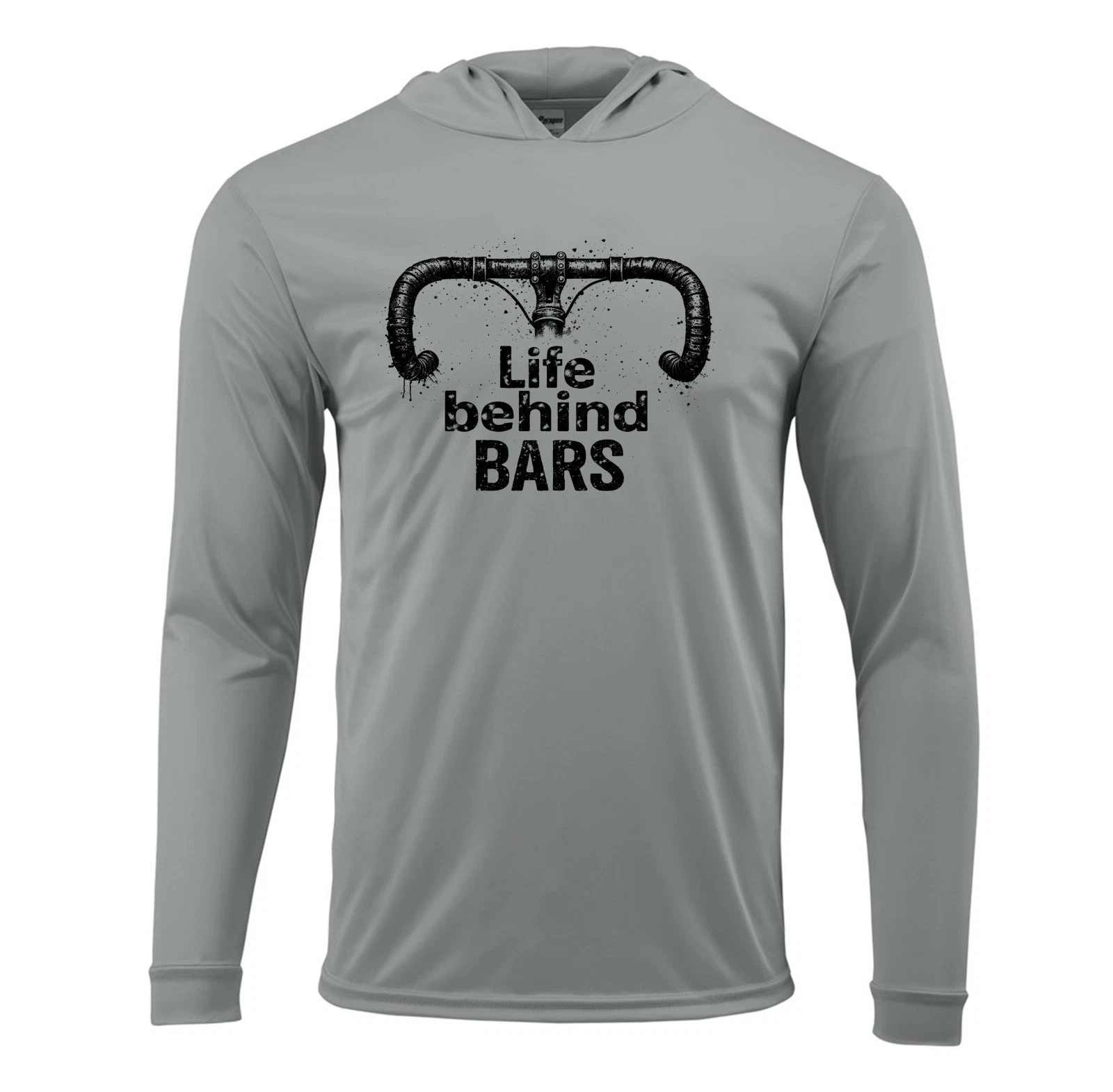 Life behind the bars Bike fun Sport UV Protected UPF 50 Long Sleeve T-Shirt Hood