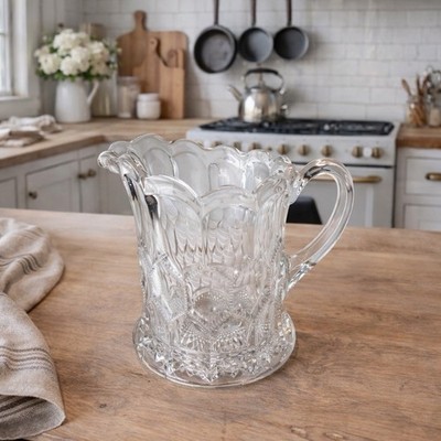 Antique EAPG Steimer Sawtooth Honeycomb Pattern Pitcher -Circa  1906 - 7 x6 
