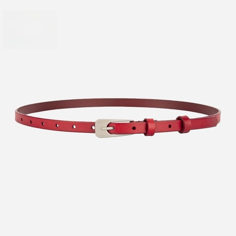 Mujeres Cuero Real Metal Hebilla Ajustado Cintura Cinturón Jeans Vestido Decoración Causal