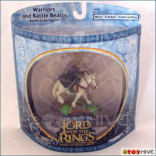 LOTR AOME Warrior Beasts - Merry in Rohan Armor on Pony - Picture 1 of 1