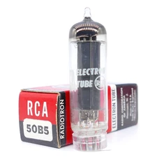 One Excellent RCA 50B5 Tube NOS NIB Black Plate O Getter TV-7 Results