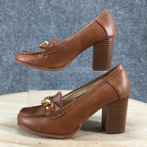 Jones New York Heels Womens 5.5 M Cyri Casual Slip On Moc Toe Loafer Pumps Brown - 第 2/21 張圖片