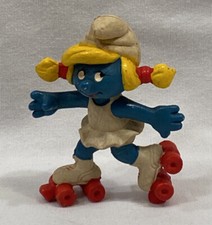 Vintage 1980 Smurfette On Roller Skates Figure by Peyo Schleich