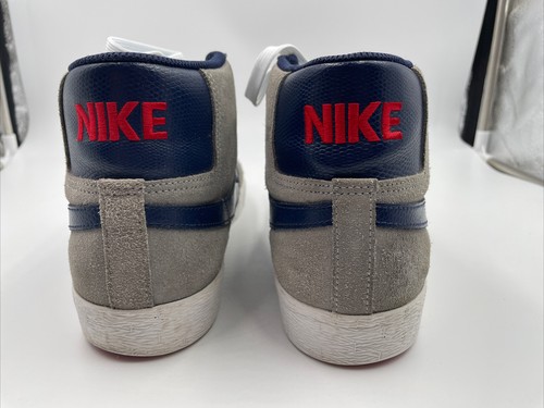 Nike Blazer Sb Mid Sneakers 310801-003 Men Sz: 10 Grey Navy Blue - Used - Picture 3 of 13