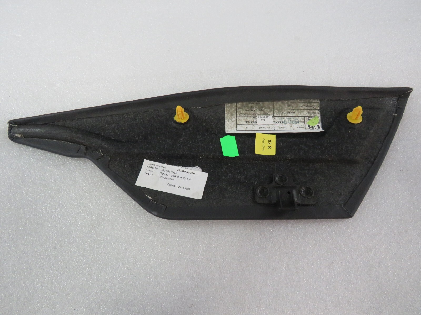 Lamborghini Gallardo, LH, Side Console Trim, Leather, Used, P/N 400864551B