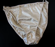 NEW Vanity Fair VTG 90s Stretch Satin High Cut String Bikini Panty LARGE