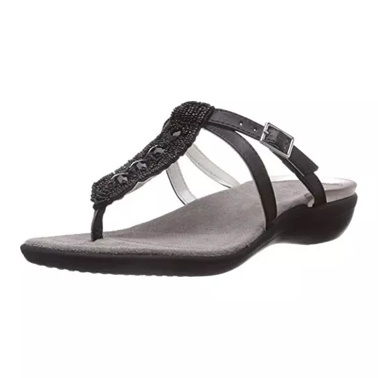 Dr Scholl ONIZ Gelactiv infradito donna pelle eleganti PERLINE nero FIBBIA