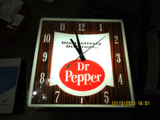 Vintage Dr. Pepper Wall Clock Soda Pop  Antique Retro New Transformer & bulb