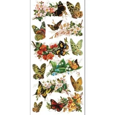 Violette Stickers - Natural Butterflies  - 1 Sticker Sheet for Stationary & More