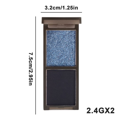 Two-Color Goth Eyeshadow Halloween Waterproof Glitter Eyeshadow Smoky Eye Makeup - Picture 7 of 14