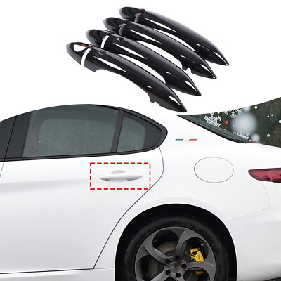 Glanz Schwarz Türgriff abdeckung Passend Für Alfa Romeo Giulia Stelvio 2017-2020
