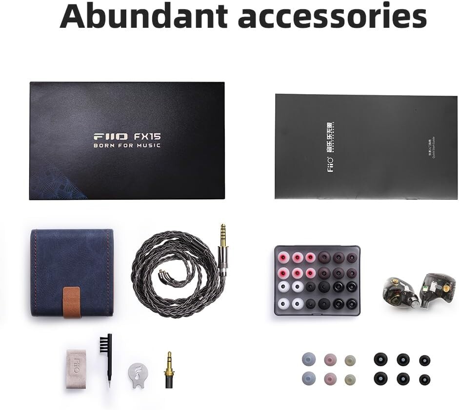 FiiO FX15 HiFi Stereo Earphone 4EST+1DD+1BA Tribrid Technology in