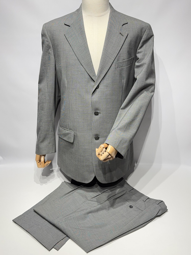 VTG 90s Brooks Brothers 3-Button Suit USA Gray Micro Houndstooth Wool Men’s 41L