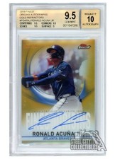 Ronald Acuna Jr 2019 Finest Origins Gold Auto #FOA-RAJ 08/50 BGS 9.5 AUTO 10