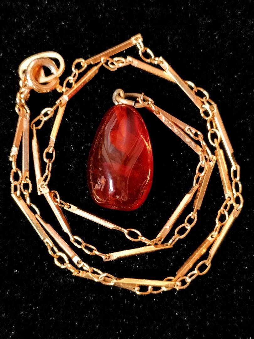 アクセサリー K18 Amber Pendant /Necklace Vintage アクセサリー K18 Amber Pendant /Necklace Vintage Vintage