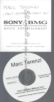 PROMO CD--MARC TERENZI--CANT BREATHE WITHOUT YOU--1TR