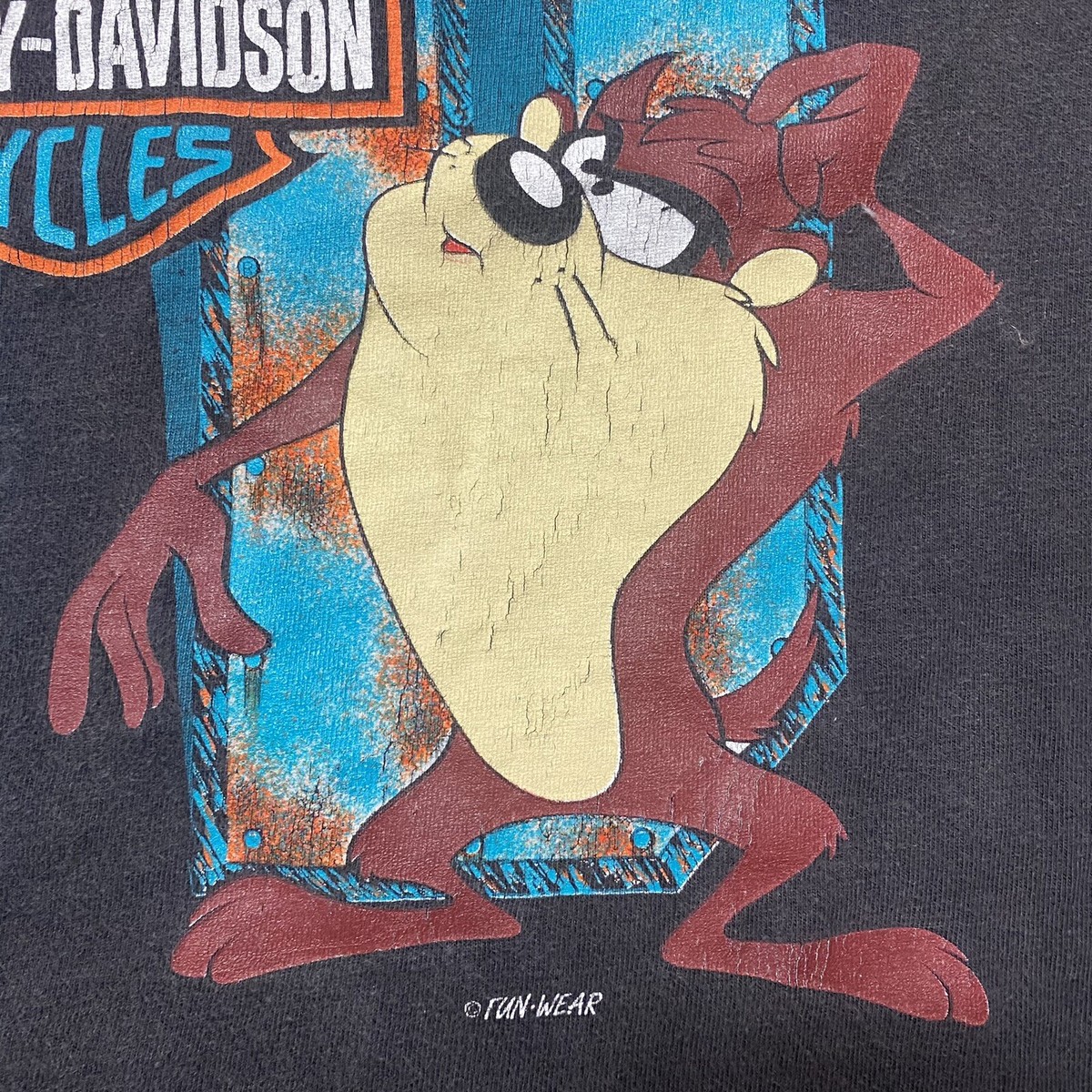 Vintage 90s Harley Davidson x Looney Tunes Bugs Taz T-Shirt