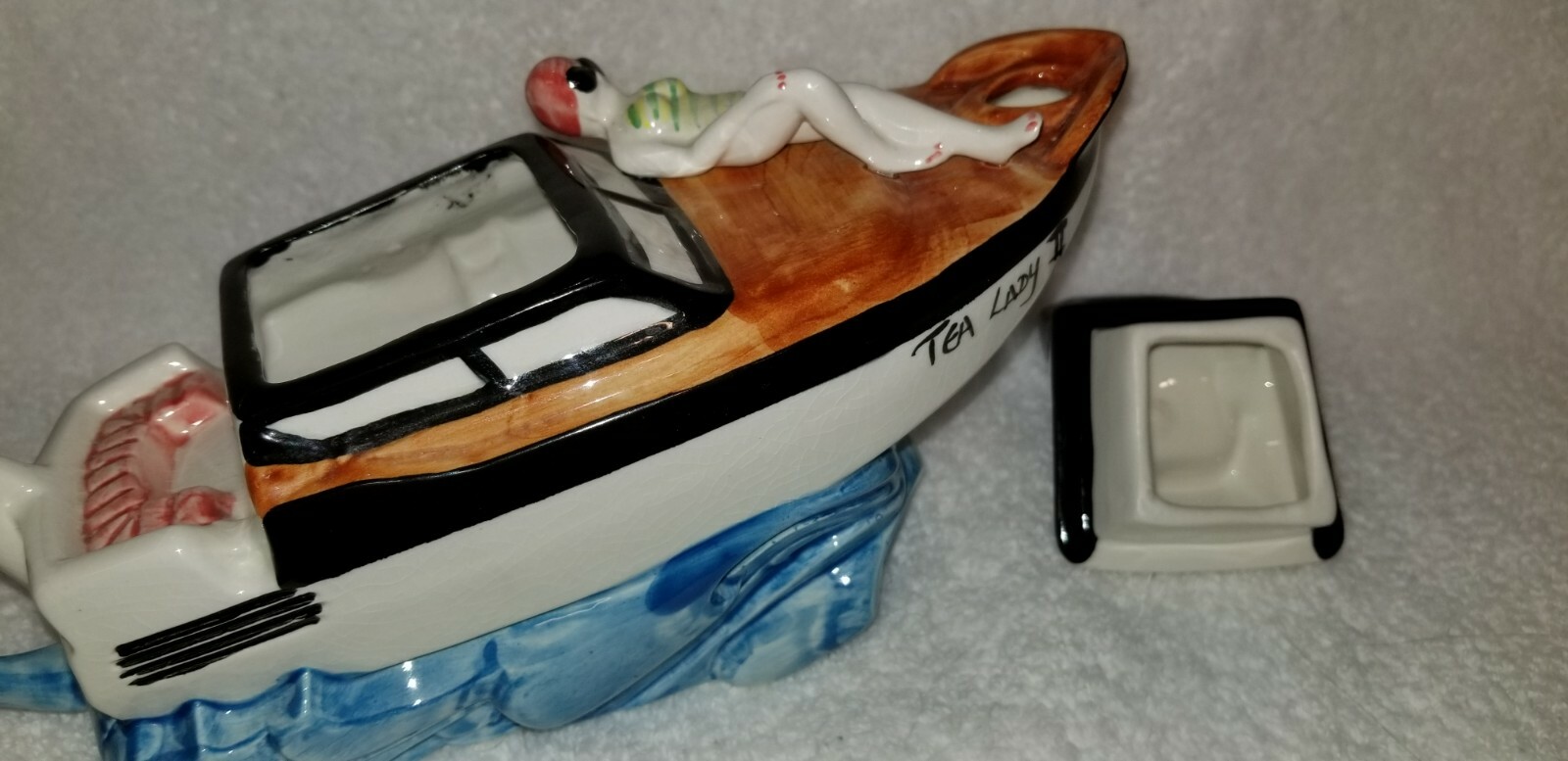 Vintage Swineside Ceramics Made in England Teapot "Tea Lady II" Boat