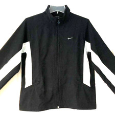 VTG Y2K Women's Nike L /12-14 Swoosh Zip Track WINDRUNNER WINDBREAKER BLACK/AQUA