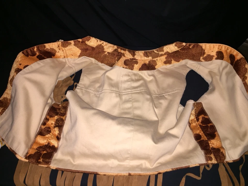 Chaleco y pantalones teñidos con flecos para niño/vaquera de Halloween años 60 Love - para mujer M/L Foto 3 de 4