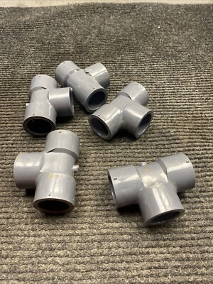 Lot of 5 Lasco PVC Pipe Fitting Tee D2464/D2467 1'' Pipe Conduit SCH 80
