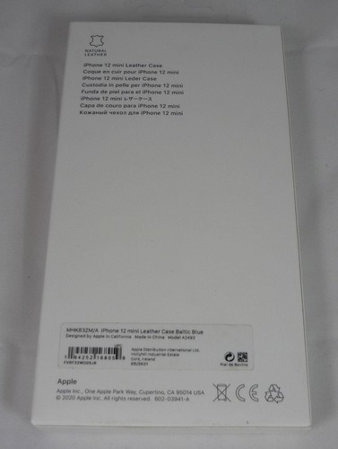 Genuine / Official Apple iPhone 12 Mini Leather MagSafe Case - Baltic Blue - New - Picture 3 of 11